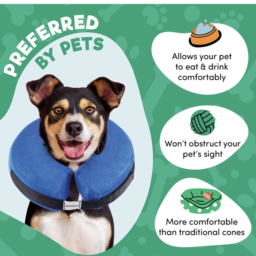 🔥4/$15 BENCMATE INFLATABLE RECOVERY DOG COLLAR PROTECTIVE CONE M - L - XL - Picture 6 of 10